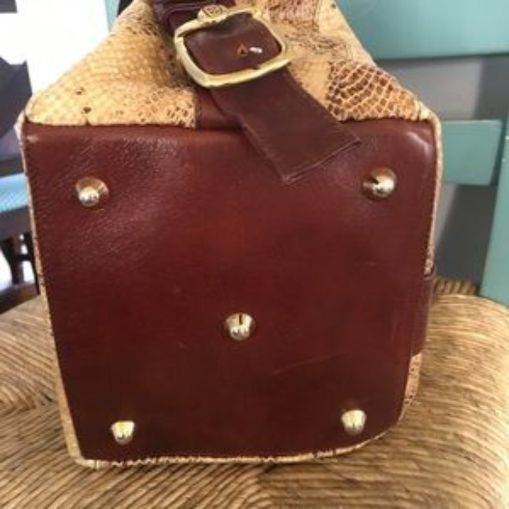 Marino Orlandi bucket bag snake embossed leather Italy - Picture 3 of 16